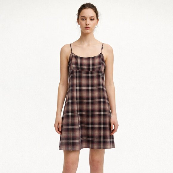 Aeropostale Dresses & Skirts - Aeropostale Plaid Scoop-Neck Slim Dress Size Small